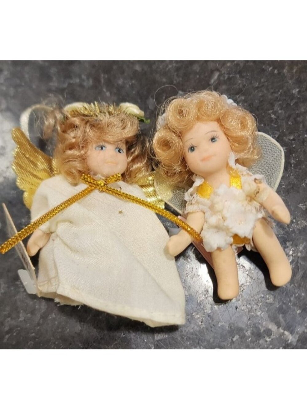 Vintage. Porcelain Angel Doll Ornaments from the Cameo Kids Collection